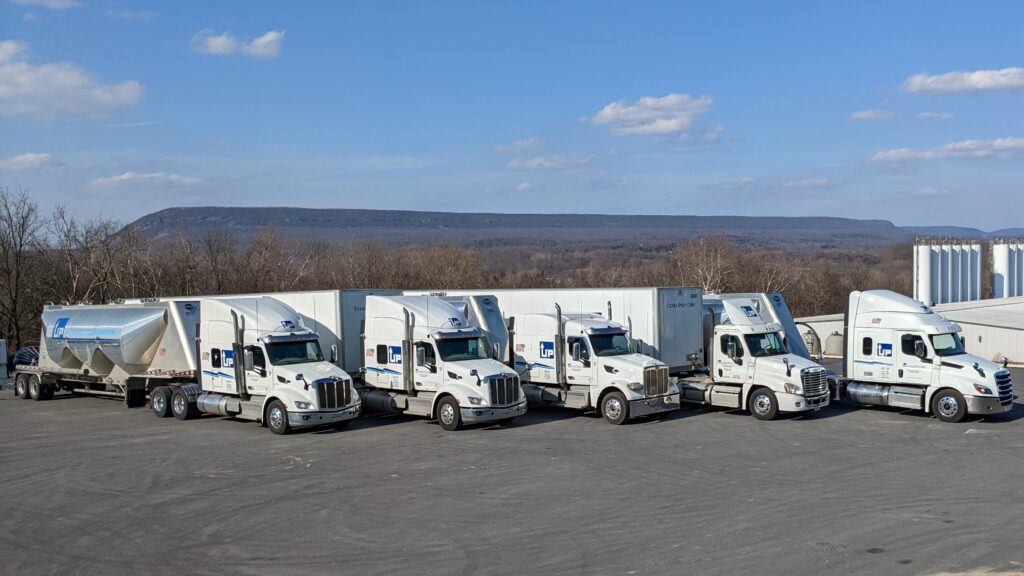 Ultra-Poly Fleet of Trucks, aerial view